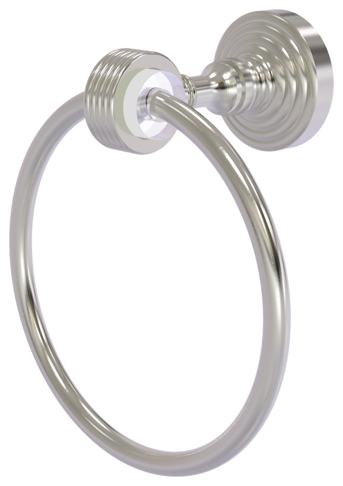 Pacific Grove Towel Ring with Groovy Accents, Satin Nickel