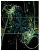 "Green Yellow Digital Fractal Flower" Metal Wall Art, 3 Panels, 28"x36"