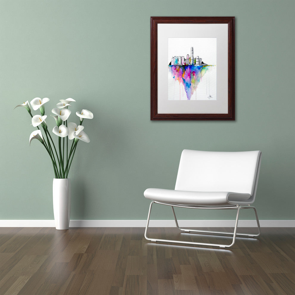 Marc Allante 'Monolith II' Art, Wood Frame, White Mat, 14x11