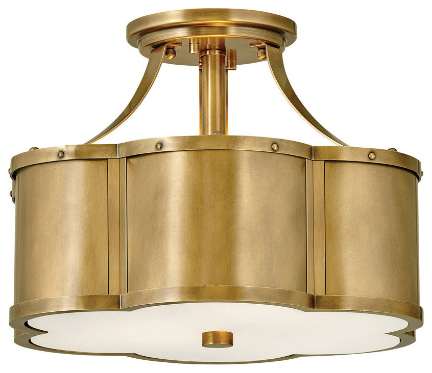 Hinkley Chance Medium Semi-Flush Mount, Heritage Brass
