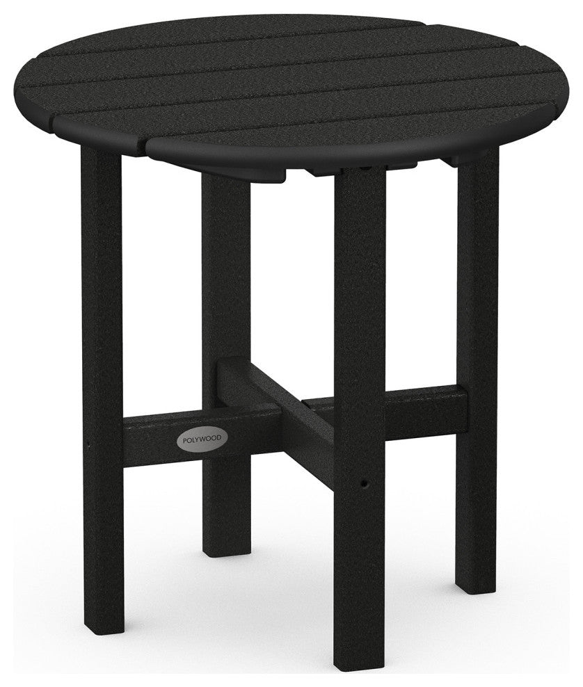 Polywood Round 18" Side Table, Black