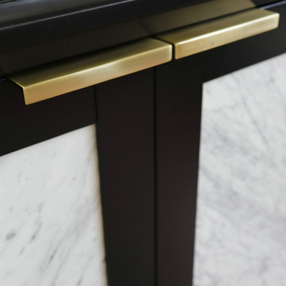 31" Single Sink Vanity, Black Finish With Engineered Stone Top With Oval Sink