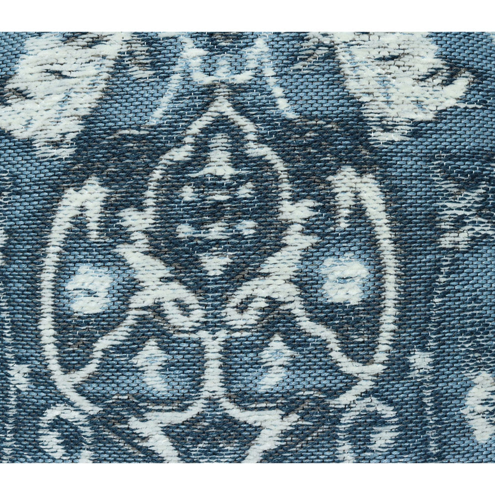 Turquoise Machine Woven with Tassels Moretz Throw Pillow, 16" x 26"