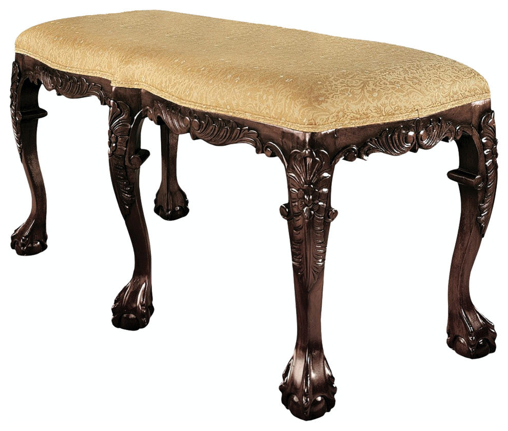 French Baroque Carved 6 Leg Duet Bench