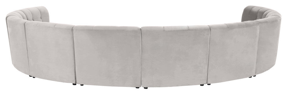 Limitless Velvet Upholstered 10-Piece Modular Sectional, Cream