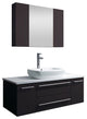 Fresca Lucera 42" Wall Hung Bathroom Vanity w/ Medicine Cabinet, Espresso, Vesse