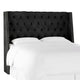 Williams California King Nail Button Tufted Wingback, Velvet Black