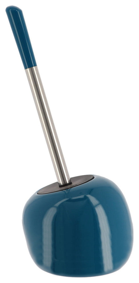 PISE Freestanding Toilet Brush and Holder Set , Peacock Blue