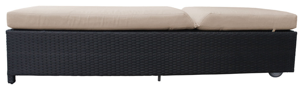 Belle Wheeled Chaise Outdoor Wicker Patio Furniture in Ash