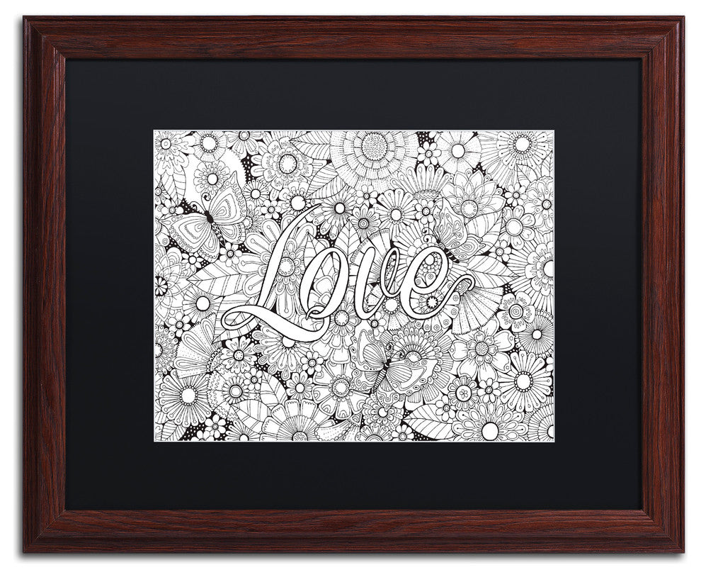 Hello Angel 'Love in the Garden' Art, Wood Frame, Black Mat, 20x16