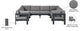 Nizuc Water Resistant Patio U-Shaped Modular Sectional, Gray, 8-Piece: 4 Armless Chair, 4 Corner Chair, Dark Gray Aluminum Frame