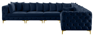 Tremblay Modular Sectional, Navy, L-Shaped, 6-Piece: Armless (3), Corner (3)