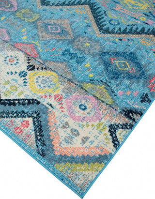 Noori Rug Distressed Gearldine Blue/Pink Runner