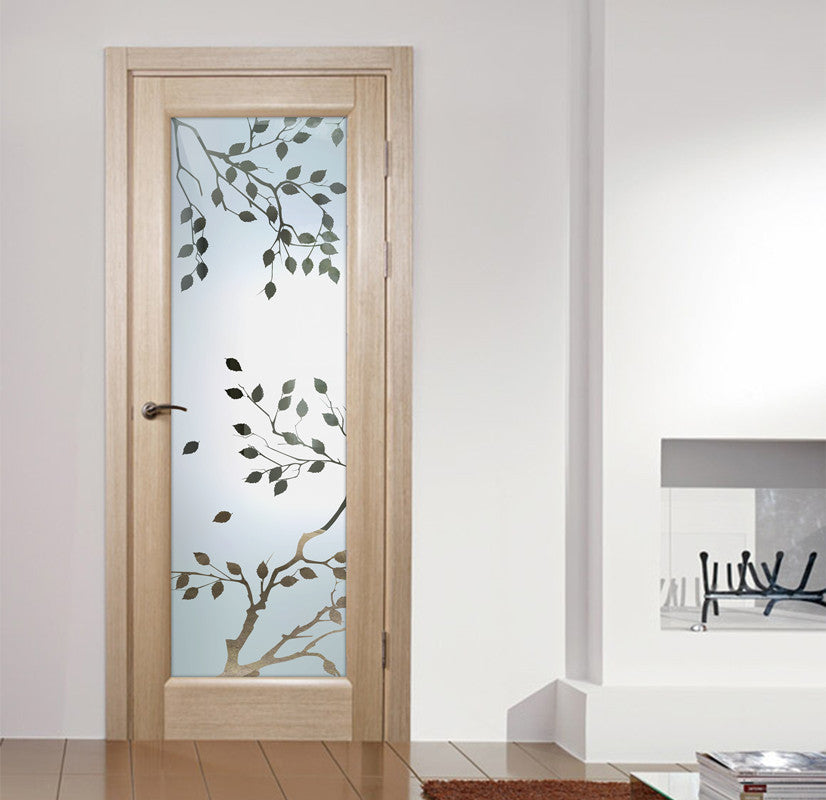 Front Door - Cherry Tree - Fiberglass Grain - 36" x 80" - Knob on Left -...