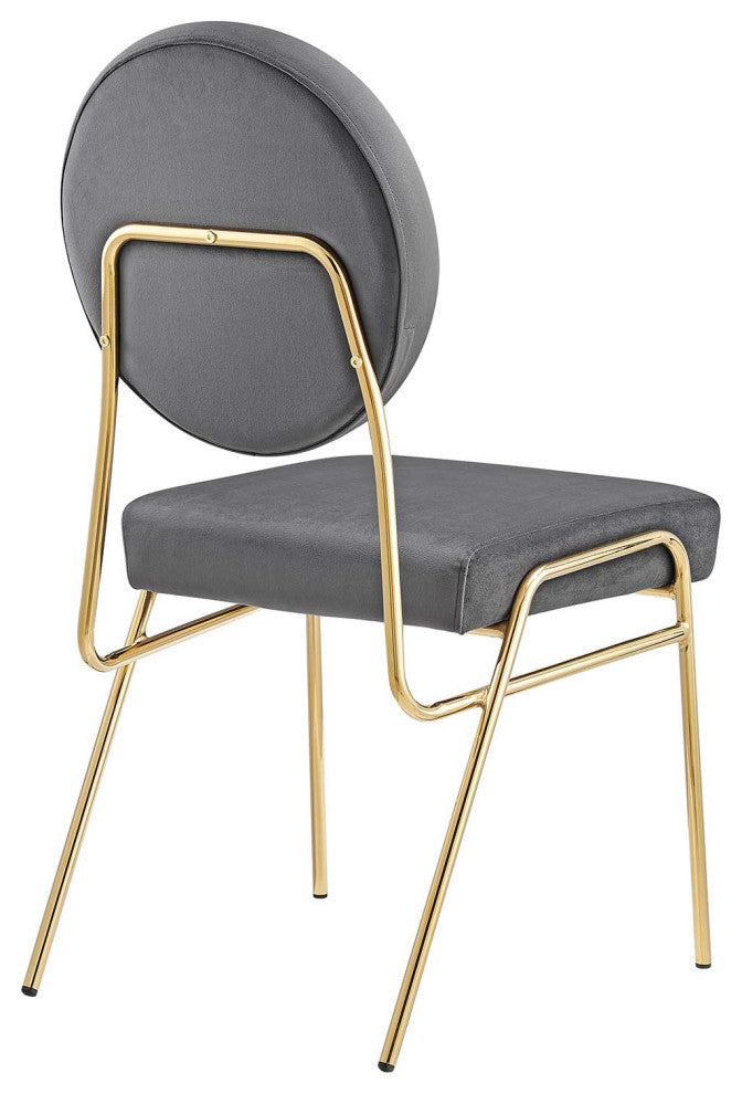 Craft Performance Velvet Dining Side Chair, Gold Gray
