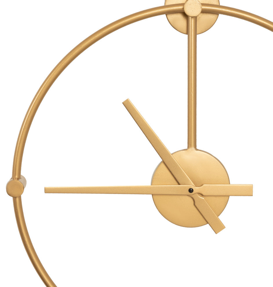 Lidor Metal Wall Clock, Gold, 22x25