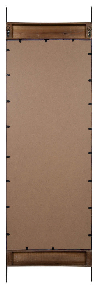 Kincaid Wood and Metal Full Length Leaner Mirror, Rustic Brown/Black 19.25x63