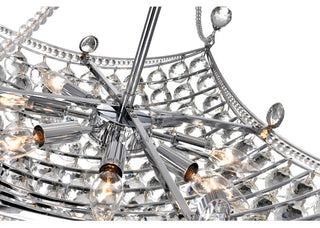 Jasmine 8 Light Down Chandelier With Chrome Finish