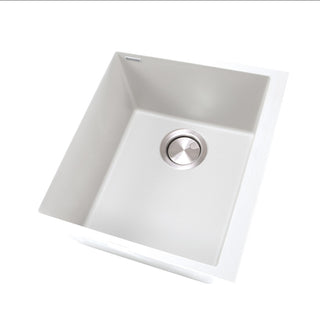 Nantucket Sinks 17" Single Bowl Undermount Granite Composite Bar-Prep Sink, Whit