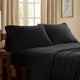 Peak Performance Knitted Micro Fleece Solid Sheet Set, Black, Queen