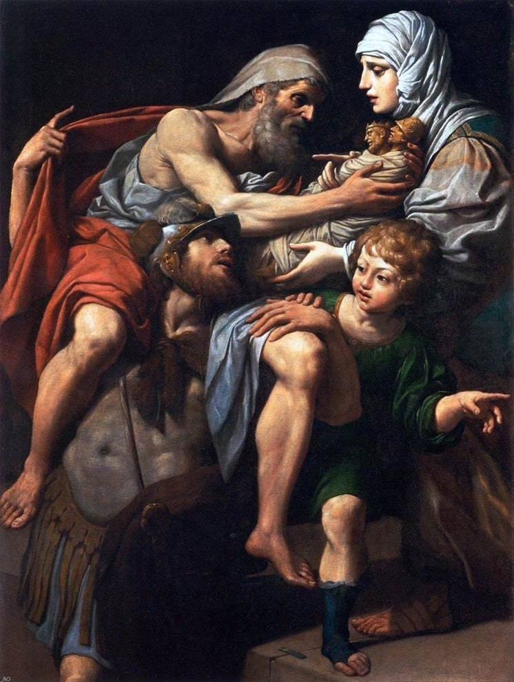 Lionello Spada Aeneas and Anchises, 21"x28" Wall Decal Print