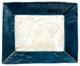 6" Rectangular Capiz Plate, Blue and Natural