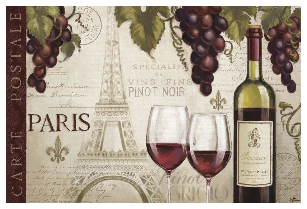 "Wine in Paris I" Digital Paper Print by Janelle Penner, 50"x34"