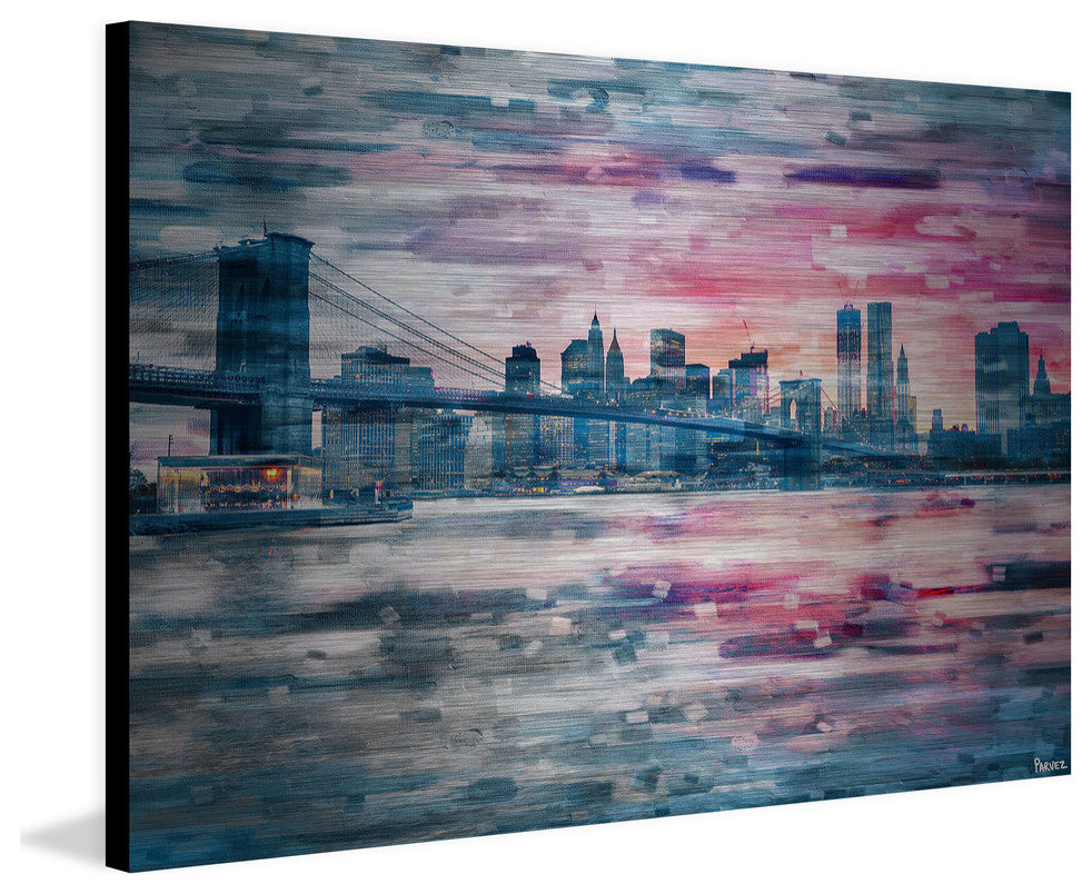 "Bridge at Dusk" Print on Brushed Aluminum, 45"x30"