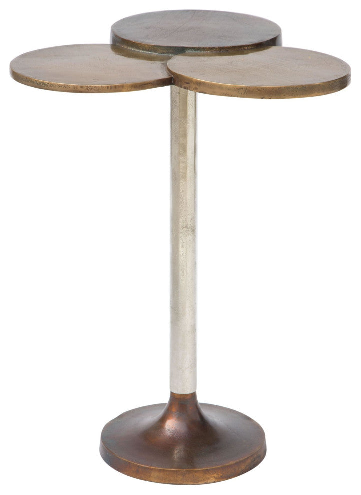 Sofa Side Table, Aluminum, Metal, Bronze, Antique Brass, Lounge Hospitality