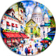 Sacre Coeur And Montmartre, Cityscape Disc Metal Artwork, 11"