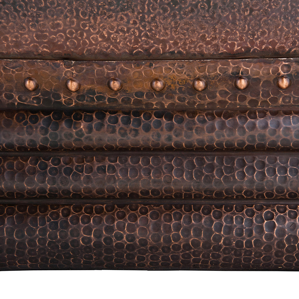 67" Hammered Copper Single Slipper Bathtub & Drain Package