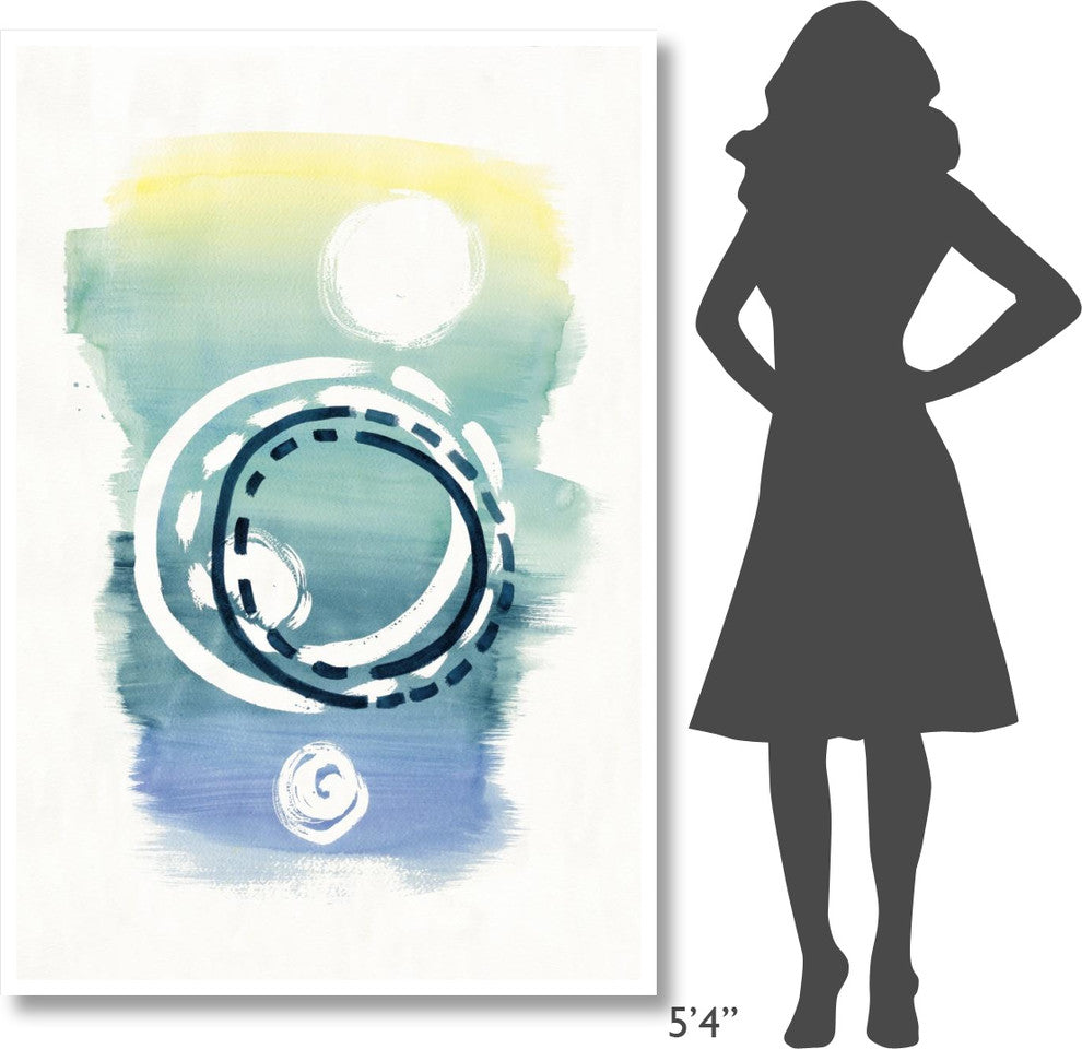 "Offset Shapes Circle" Digital Paper Print by Elyse DeNeige, 42"x62"