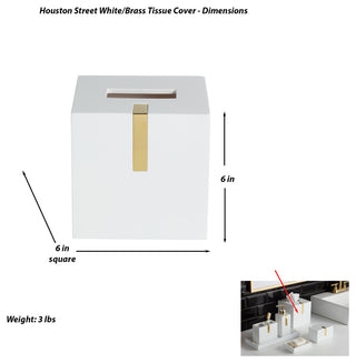Houston Street White/Brass Tissue Cover
