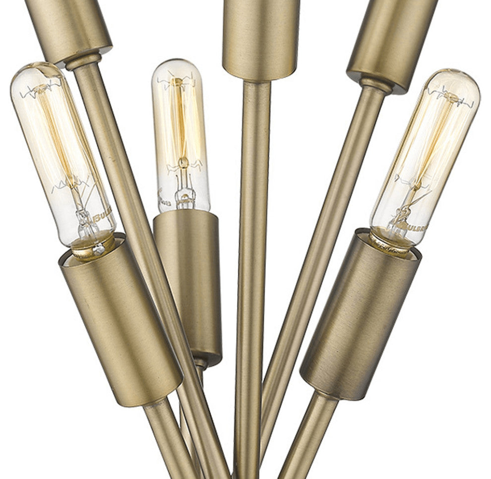 60" Brass Six Light Torchiere Floor Lamp