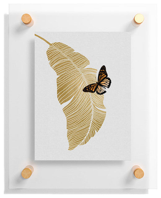 Orara Studio Butterfly and Palm Leaf Floating Acrylic Print