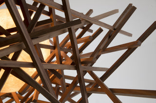 Cura LED Pendant, Walnut, Black Canopy, 3000k