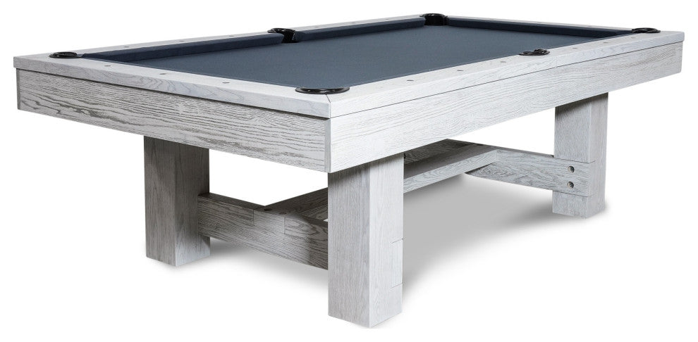 Rocky 8' Slate Pool Table, White Wash