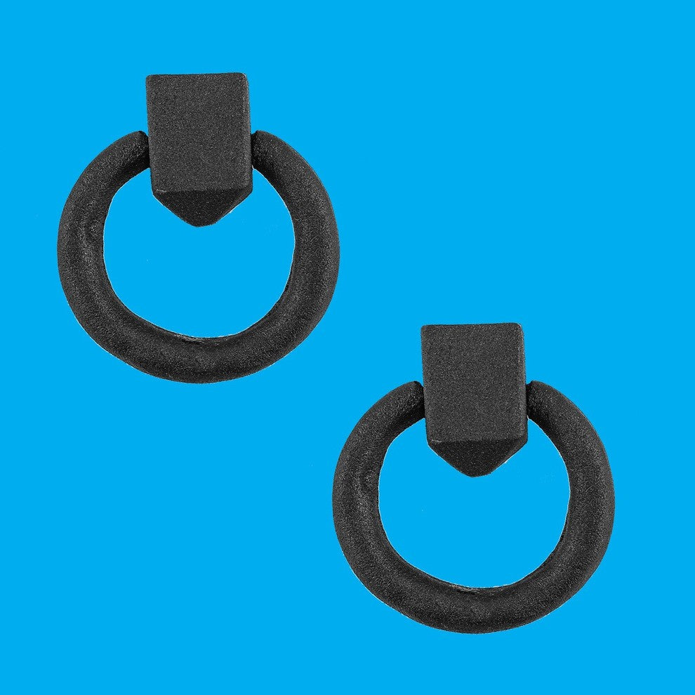 Cast Iron Ring Cabinet & Drawer Pull 1 7/8 Inch Pack of 2