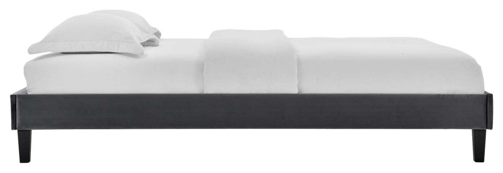 Elise Queen Performance Velvet Platform Bed MOD-6692-CHA