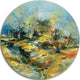 Abstract Landscape, Abstract Large Disc Metal Wall Art, 11"