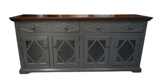71" Shelter Bay Credenza, Iron Ore Base, Concord Cherry Top