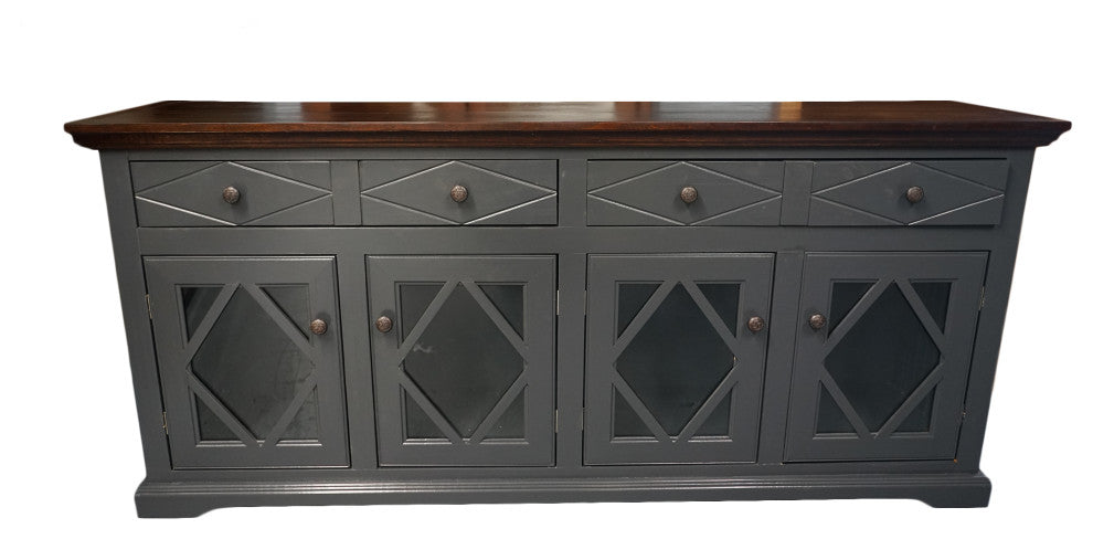 71" Shelter Bay Credenza, Iron Ore Base, Concord Cherry Top