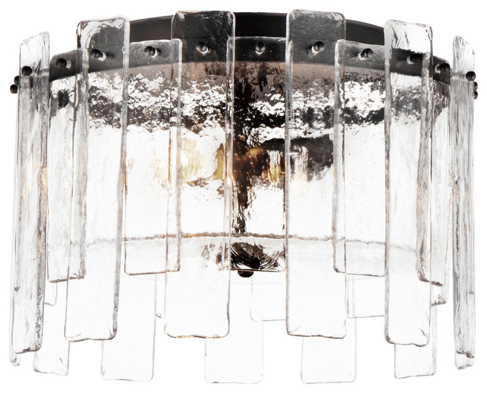 Maxim 21832 Warren 2 Light 15"W Flush Mount Drum Ceiling Fixture - Dark Bronze