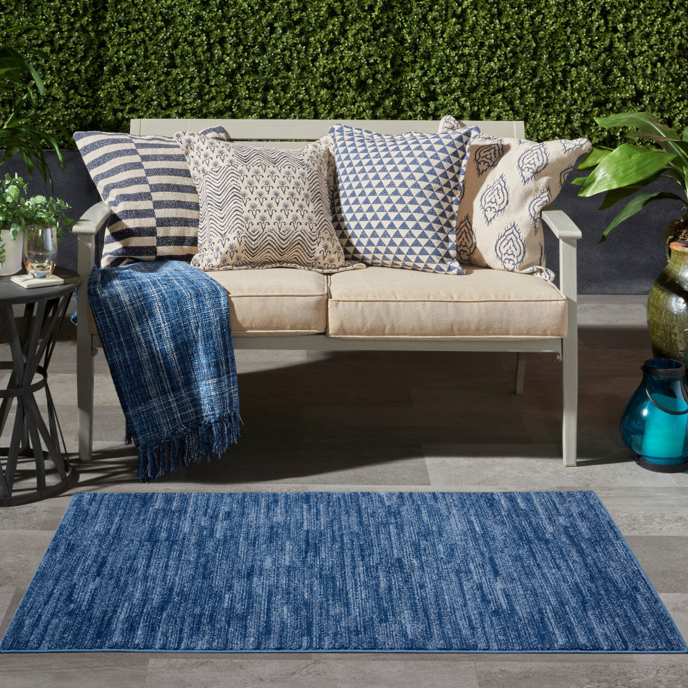 Nourison Essentials 3' x 5' Navy Blue Outdoor Area Rug