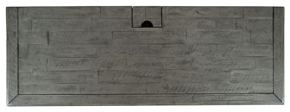 Rustic Shores Coastal Style Distressed Acacia USB Charging Desk - Stone