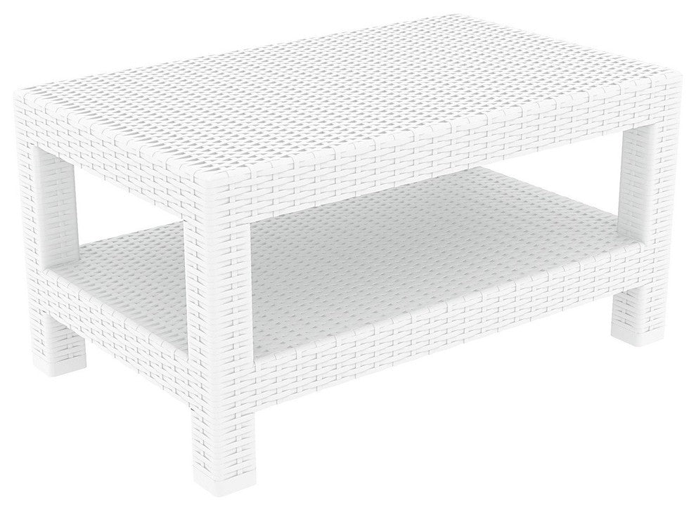 Compamia Monaco Patio Coffee Table, White