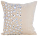 Ecru Ivory Western Throw Pillow Crystal 20"x20" Velvet Dotted, Crystal Moonstone