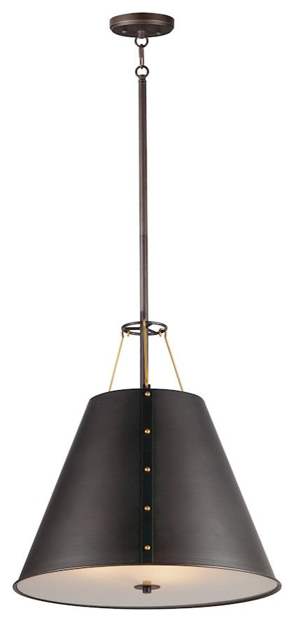 Maxim Lighting Trestle 3-Light Pendant, Oil Rubbed Bronze/Brass, 25164OIAB