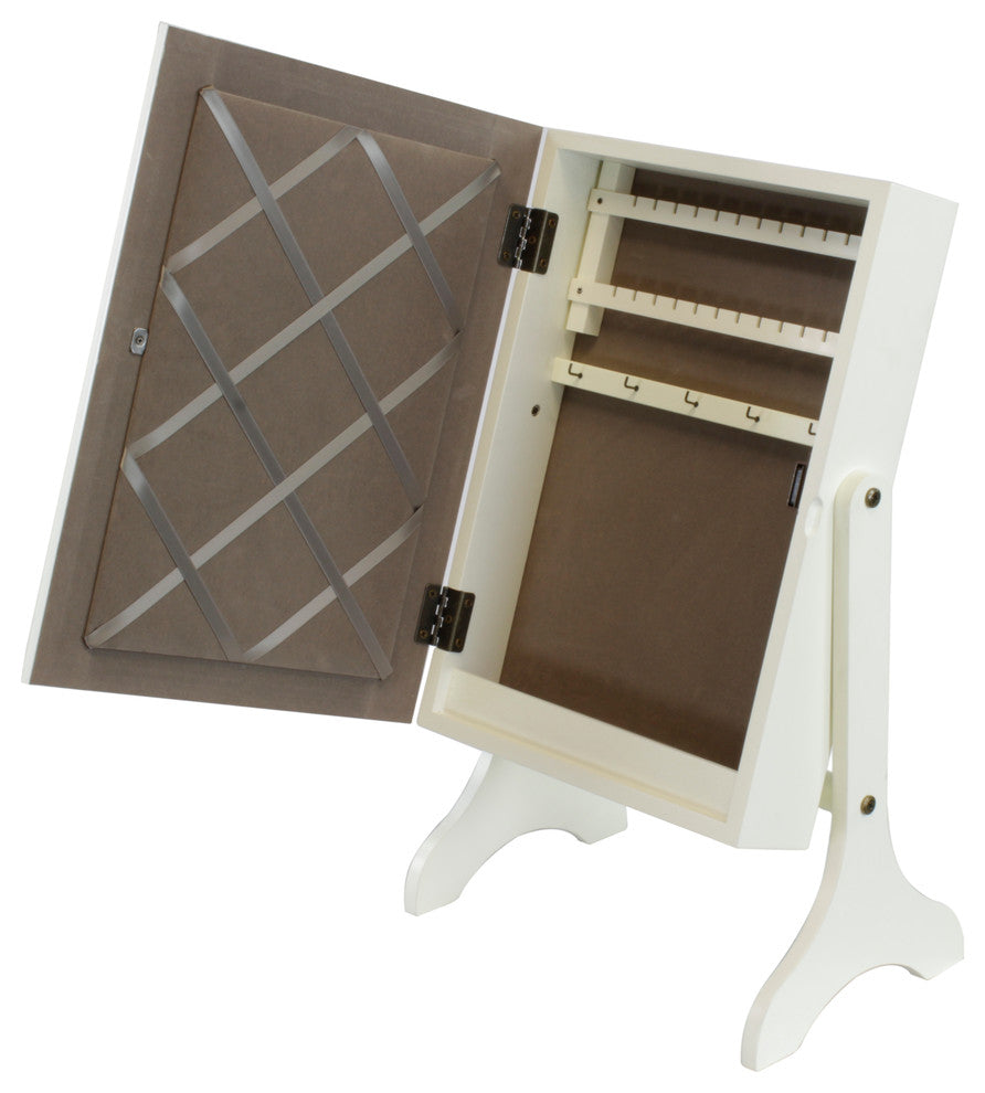 Charlotte Tabletop Jewelry Armoire, Ivory