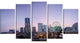 Minato Mirai Yokohama at Twilight, Cityscape Canvas Art Print, 60"x32", 5 Panels